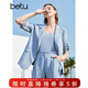 百圖betu女裝夏季新款女裝簡(jiǎn)約知性西裝短褲三件套套裝女2304D04 淺藍 L