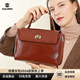 杜羅倫（DULOREN）真皮女包斜挎包女2026春夏新款質(zhì)感單肩包時(shí)尚百搭通勤手提包 黑色 24*8*17CM