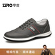 零度Zero男鞋休閑皮鞋2025新款男士磨砂皮時(shí)尚休閑輕便雙色軟底潮鞋子 灰色 43
