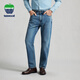 texwood蘋(píng)果男牛仔褲新款春夏休閑男褲長(cháng)褲子標準錐形直筒褲中藍 36