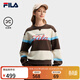 FILA 斐樂(lè )官方女子套頭衛衣2026春季新款舒適寬條紋拼色針織上衣 阿拉斯藍-DB M 165/84A/M