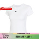 耐克（NIKE）女短袖夏季刺繡LOGO圓領(lǐng)透氣運動(dòng)休閑高腰半袖T恤 FV5509-100 M
