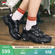 斐樂(lè )（FILA）官方貓爪6代女鞋復古運動(dòng)鞋舒適厚底鞋休閑鞋 黑/影黑灰-BD 38