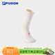 FILA FUSION斐樂(lè )襪子情侶款高腰襪休閑運動(dòng)襪長(cháng)筒襪 椰奶白-IV S