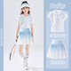 艾卡諾 I.KARNOW女童夏季套裝速干運動(dòng)服兒童涼感短袖大童百褶裙子網(wǎng)球羽毛球訓練 6126白藍+19027白色 120