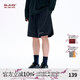 BJHG不計后果速干抗菌工裝短褲男款夏季新款拼接寬松休閑直筒沙灘褲女 石墨黑 S