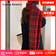 CRANTA KOMEIA圍巾女冬季紅色格子氛圍感披肩生日保暖圍脖女生日禮物送女生女友 紅色 高級感送老婆女朋友實(shí)用高檔