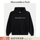 Abercrombie & Fitch美式復古經(jīng)典LOGO百搭抓絨落肩袖連帽衛衣25秋冬男裝175-5421 黑色 L (180/108A)