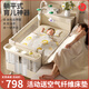 優(yōu)樂(lè )博（ULOP）嬰兒床可移動(dòng)拼接床多功能折疊床升降圍欄新生兒寶寶搖籃搖搖床 0-3歲哄睡覺(jué)神器嬰兒床帶尿布臺蚊帳床墊 嬰兒用品滿(mǎn)月禮物活動(dòng)曬圖送椰棕床墊