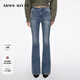MISS SIXTY2025秋季新款牛仔褲女含羊絨修身顯瘦復古洗水喇叭長(cháng)褲 中藍短版 24