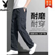 花花公子（PLAYBOY）工裝褲男款2026新款春季寬松直筒褲子戶(hù)外多袋夏薄款大碼速干長(cháng)褲 深灰色 XL 【建議145-165斤】