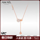 AWNL【生日禮物送女友】暗夜公園北歐M隕石項鏈女小眾輕奢時(shí)尚飾品 玫瑰金項鏈 【品牌禮盒】