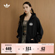 adidas 2025針織運動(dòng)連帽夾克外套男女秋季阿迪達斯三葉草 黑色   L