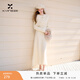 香影法式針織套裝女2025冬季新款休閑圓領(lǐng)毛衣半身裙含羊毛兩件套 鷺白 M