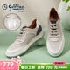 金利來(lái)（Goldlion）涼鞋男鞋春季板鞋男透氣通勤軟底休閑鞋厚底增高男士皮鞋運動(dòng)鞋 灰白 39