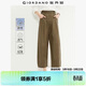 佐丹奴亞麻褲子女新款棉麻休閑褲打褶松緊腰寬松七分褲女13425329