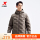 特步（XTEP）【門(mén)店同款】寒冬夜行羽絨服男冬季新款輕便保暖連帽運動(dòng)外套男裝 荊棘棕 XL