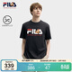 FILA 斐樂(lè )官方男子針織短袖衫夏狐貍刺繡休閑舒適純棉T恤