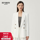 深呼吸DEEP BREATH女裝雙排扣收腰中長(cháng)款氣質(zhì)西裝外套8400066 白 M (3)
