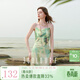 三彩獨醒2025夏季新款暈染一字領(lǐng)印花吊帶裙連衣裙長(cháng)裙度假F 嫩黃色 L 165/88A