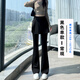 菡芬假兩件屁簾西裝褲裙女2026春季新款顯瘦寬松微喇褲百搭休閑拖地褲 黑色【單款-常規款】 23017 M