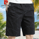 皮爾卡丹純棉工裝短褲男士夏季薄款拉鏈口袋寬松中褲時(shí)尚休閑百搭五分褲男 短褲5065黑蘭 2XL 建議135-155斤