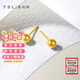 謝瑞麟（TSL）黃金耳釘黃金圓球光面耳釘 YK259 約1.45克