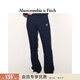 Abercrombie & Fitch美式百搭LOGO顯瘦微喇抓絨運動(dòng)衛褲長(cháng)褲25秋冬女裝147-5116 海軍藍 XS (160/66A) 偏大偏長(cháng)，建議小一碼