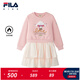 斐樂(lè )FILA兒童童裝連衣裙2026年春季新款女小童休閑長(cháng)袖加絨針織裙 香莓粉-LP 105