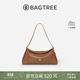 BAGTREE包包樹(shù)長(cháng)亭包植鞣牛皮法棍包大容量包包單肩腋下復古女士包包 烤棕色 小眾輕奢女包