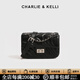 CHARLIE&KELLI CK品牌包包女款2026新款單肩斜挎包鎖扣小香風(fēng)鏈條小方包 黑色【母親節生日520情人節禮物】