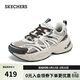 斯凱奇（Skechers）漫月鞋二代女秋新款氣墊老爹鞋厚底復古時(shí)尚百搭177606