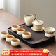 唐豐汝窯功夫茶具套裝家用新款輕奢高檔泡茶專(zhuān)用茶壺茶杯蓋碗茶盤(pán)整套 千川茶盤(pán)+素語(yǔ)蓋碗9頭
