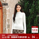 森馬（Semir）長(cháng)袖t恤女短款半高領(lǐng)薄絨輕暖打底衫2024冬新款純色修身抓絨內搭 奶白10534 S