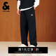 杰克·瓊斯（JACK&JONES） 男裝秋季休閑褲松緊紐扣腰頭多口袋字母裝飾長(cháng)褲褲子225314052