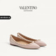 華倫天奴VALENTINO[禮物]女士 ROCKSTUD 漆皮鉚釘芭蕾平底鞋女鞋 粉色 38