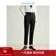 茵曼（INMAN）顯瘦鉛筆褲2024春秋女裝新款腳口開(kāi)衩九分小腳褲 午夜黑 27