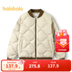 巴拉巴拉童裝兒童羽絨服男童女童冬季外套防風(fēng)防水棒球服時(shí)尚百搭 卡其50627-白鴨絨 140 充絨量89g
