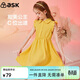 ASK JUNIOR女童襯衫連衣裙夏季薄款中大童時(shí)尚純色Polo領(lǐng)兒童公主裙
