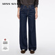 MISS SIXTY【進(jìn)口牛仔面料】2025秋季新款牛仔褲女中腰顯瘦直筒褲 深藍 27
