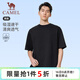 駱駝（CAMEL）速干短袖T恤男休閑寬松純色棉感上衣 C16BARLG019 幻影黑 XXXL