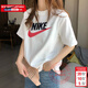 耐克（NIKE）T恤女裝男裝 2026春夏新款運動(dòng)服跑步訓練情侶休閑服透氣圓領(lǐng)短袖 AR5005-100/偏大 M (170/88A)