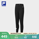 FILA 斐樂(lè )官方女士針織打底褲冬季新款健身運動(dòng)瑜伽褲緊身褲 正黑色-BK L 170/70A/L