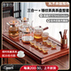 茶皇子（CHAHUANGZI）自動(dòng)上水電熱水壺嵌入式燒水煮茶臺燒水壺一體機煮茶器底部上水茶具整套電熱水壺 1.2L 三合一+花梨木茶盤(pán)+六君子+錘紋茶具整套