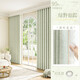 IGIFTFIRE陽(yáng)臺窗紗窗簾透光不透人免打孔綠色小清新遮光提花雙面雪尼爾感田 步步生花綠野仙蹤荷葉金邊*打孔 2片  適用墻寬1.9-2.4米【簾高2.0m一套