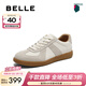 百麗（Belle）劉雯同款女鞋子散文詩(shī)復古德訓鞋簡(jiǎn)約情侶款休閑鞋B0992AM6預售 米色/灰-低幫女款（內增高2cm） 37 (235mm)