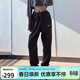耐克（NIKE）女運動(dòng)褲 春秋針織束腳休閑褲 舒適休閑 FN2435-010 黑 L