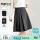 尚都比拉半身裙女裝秋冬新款學(xué)院風(fēng)百褶裙小個(gè)子簡(jiǎn)約A字短裙