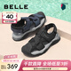 百麗（Belle）透氣外穿休閑鞋男新款運動(dòng)涼鞋包頭沙灘鞋A1474BL4 黑色 40 (250mm)