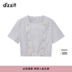 DZZIT地素短袖小上衣春夏夏時(shí)尚休閑風(fēng)設計感女3H2D3092T 深藍色 S